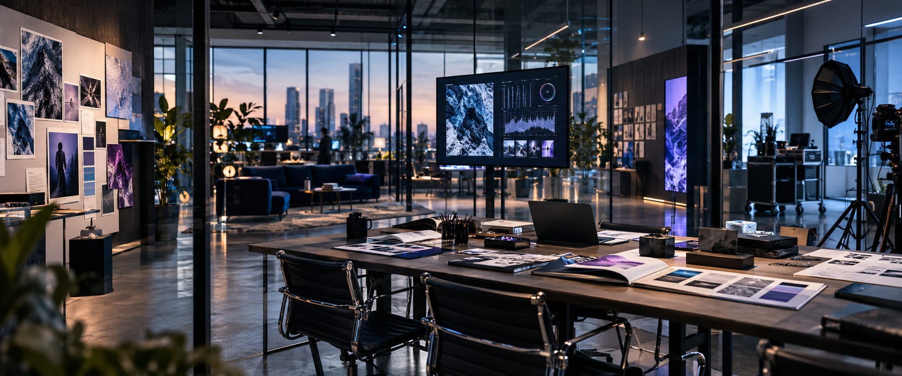 Integrated agency workspace combining digital and creative work